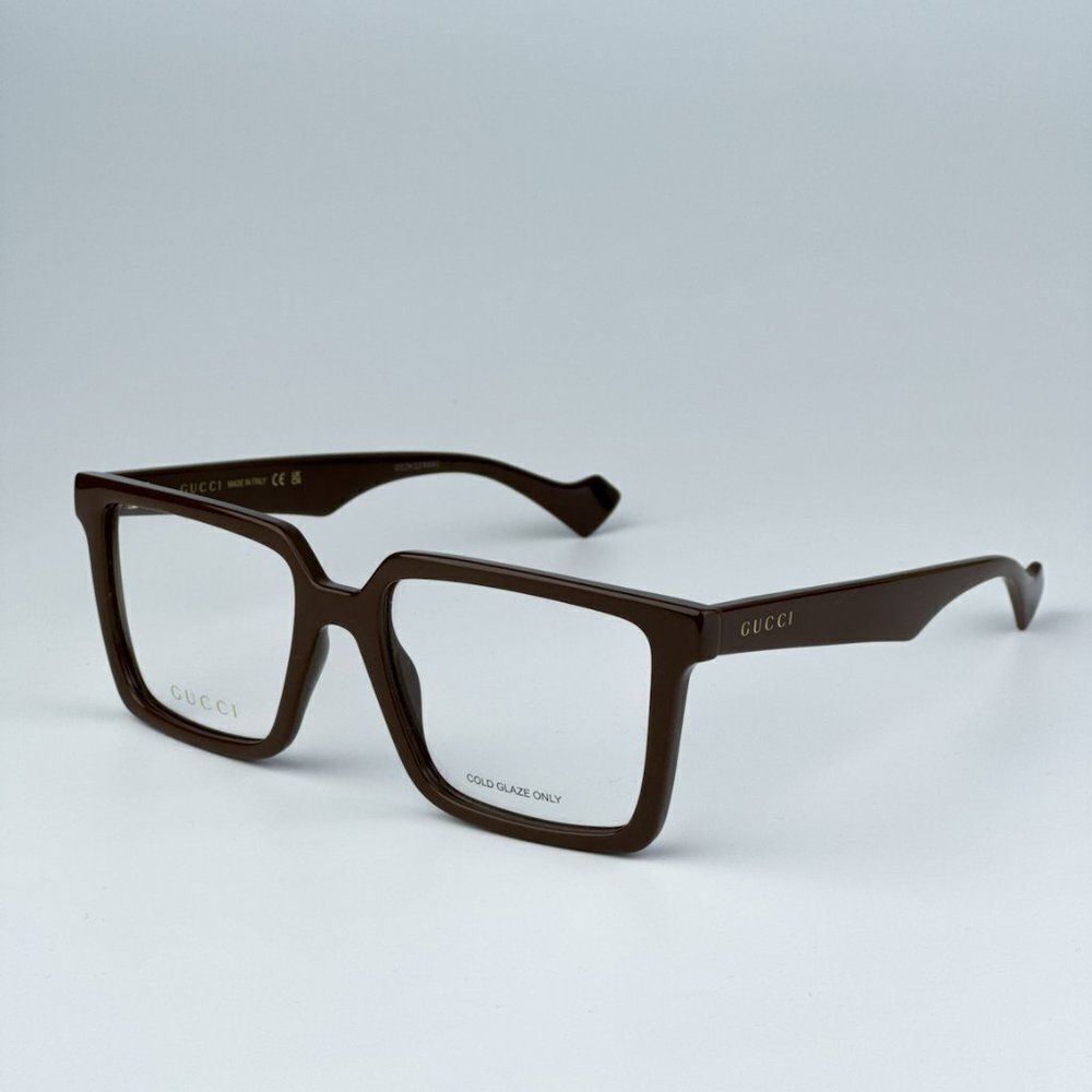 NEW Gucci GG1540O 007 Brown Men Square 55mm Eyeglasses GG 1540O